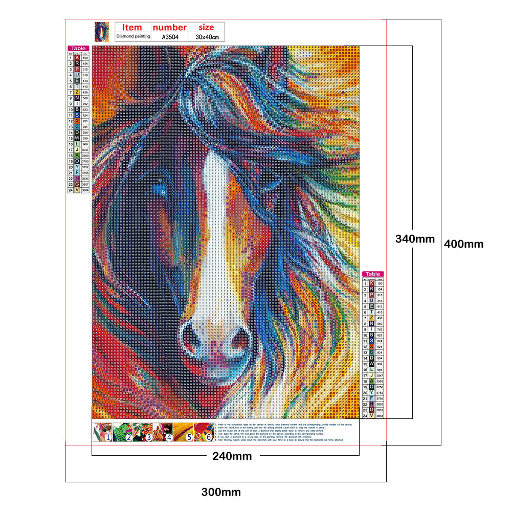 Horse - Full Round Drill Diamond Painting 30*40CM