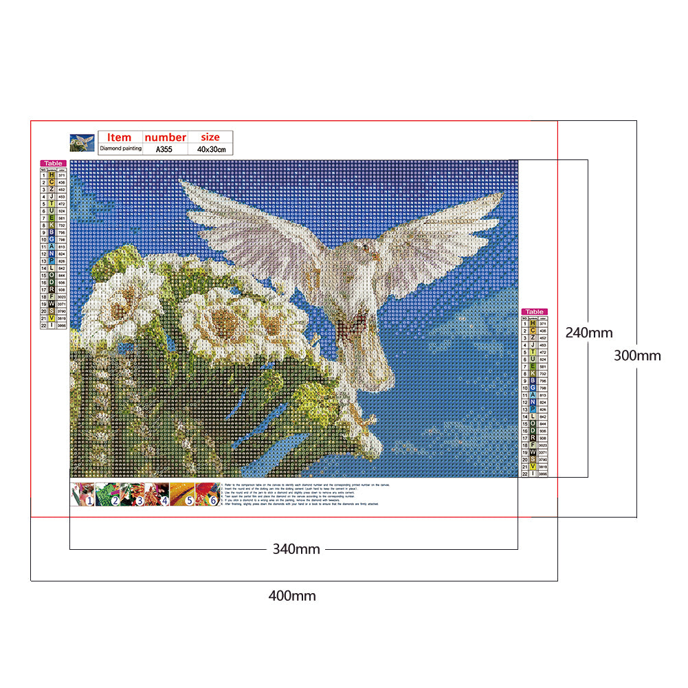 Pigeons - Full Round Drill Diamond Painting 40*30CM