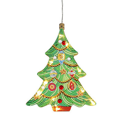 5D Christmas Diamond Painting Hanging Light Festive Rhinestone Lamp Pendant