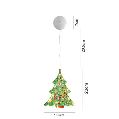 5D Christmas Diamond Painting Hanging Light Festive Rhinestone Lamp Pendant
