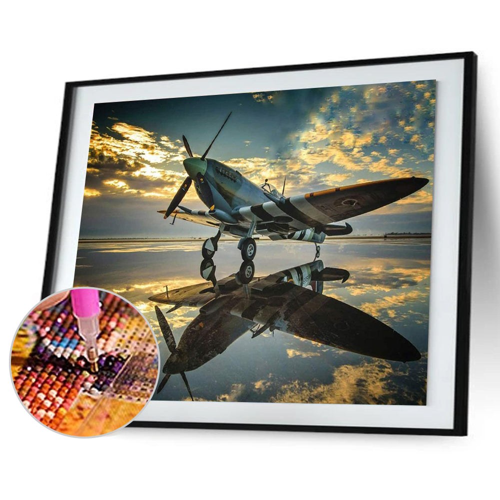 Airplane - Full Round Drill Diamond Painting 40*30CM