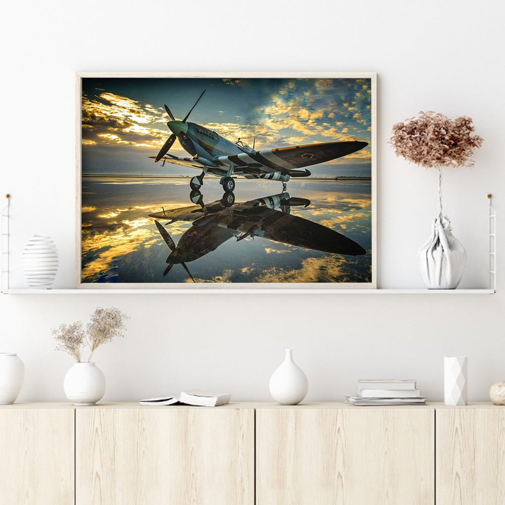 Airplane - Full Round Drill Diamond Painting 40*30CM