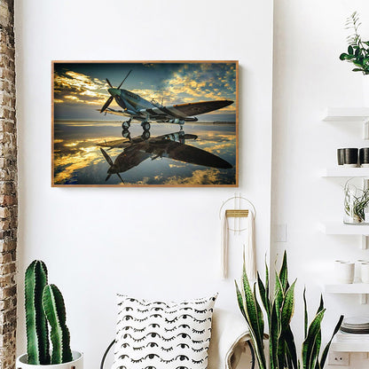 Airplane - Full Round Drill Diamond Painting 40*30CM