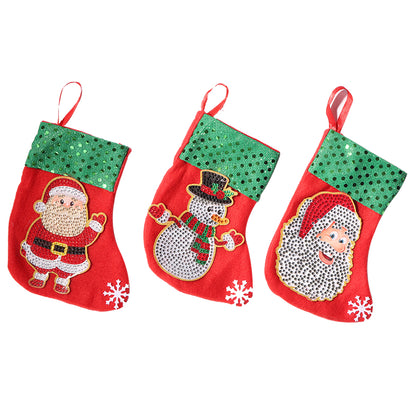 3pcs Christmas Stockings Hanging Pendants DIY Diamond Painting Artwork Kit