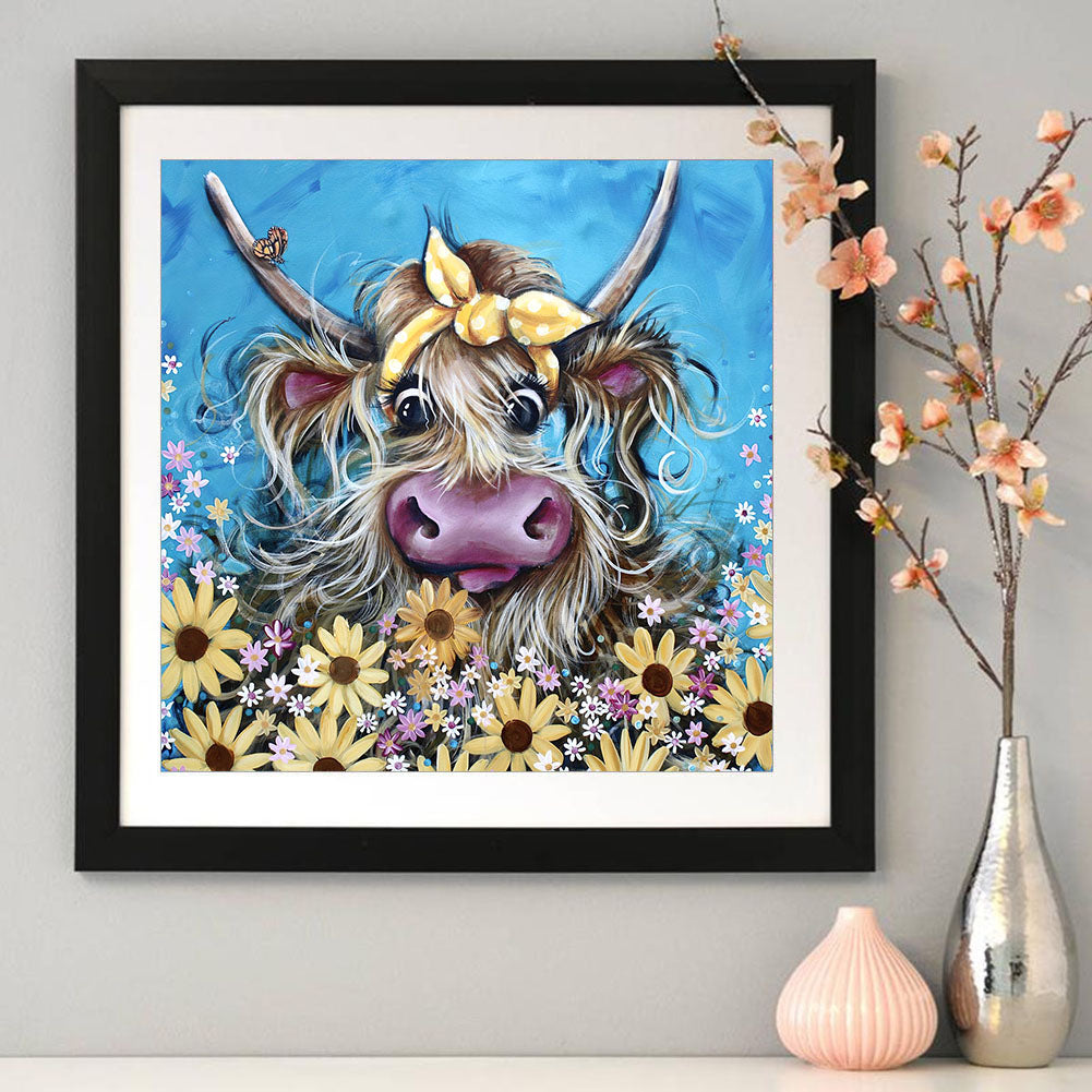 Cattle Flowers - Full Round Drill Diamond Painting 40*40CM