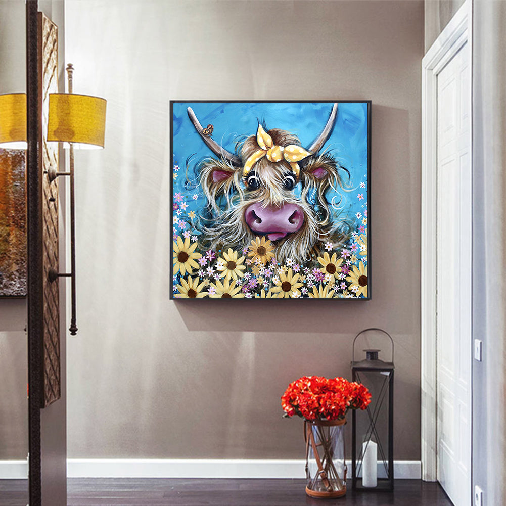 Cattle Flowers - Full Round Drill Diamond Painting 40*40CM