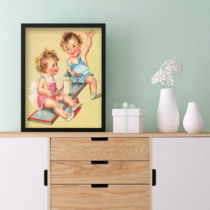 Seesaw Kids - Full Round Drill Diamond Painting 30*40CM