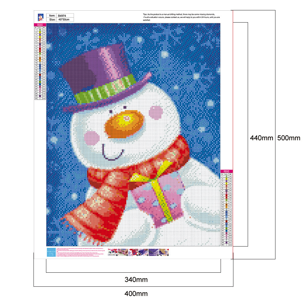 Santa Snowman - Full Round Drill Diamond Painting 40*50CM