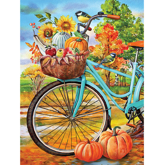 Pumpkin Bike - Full Round Drill Diamond Painting 30*40CM