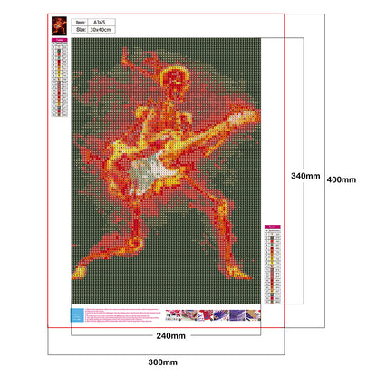 Guitar Man - Full Round Drill Diamond Painting 30*40CM