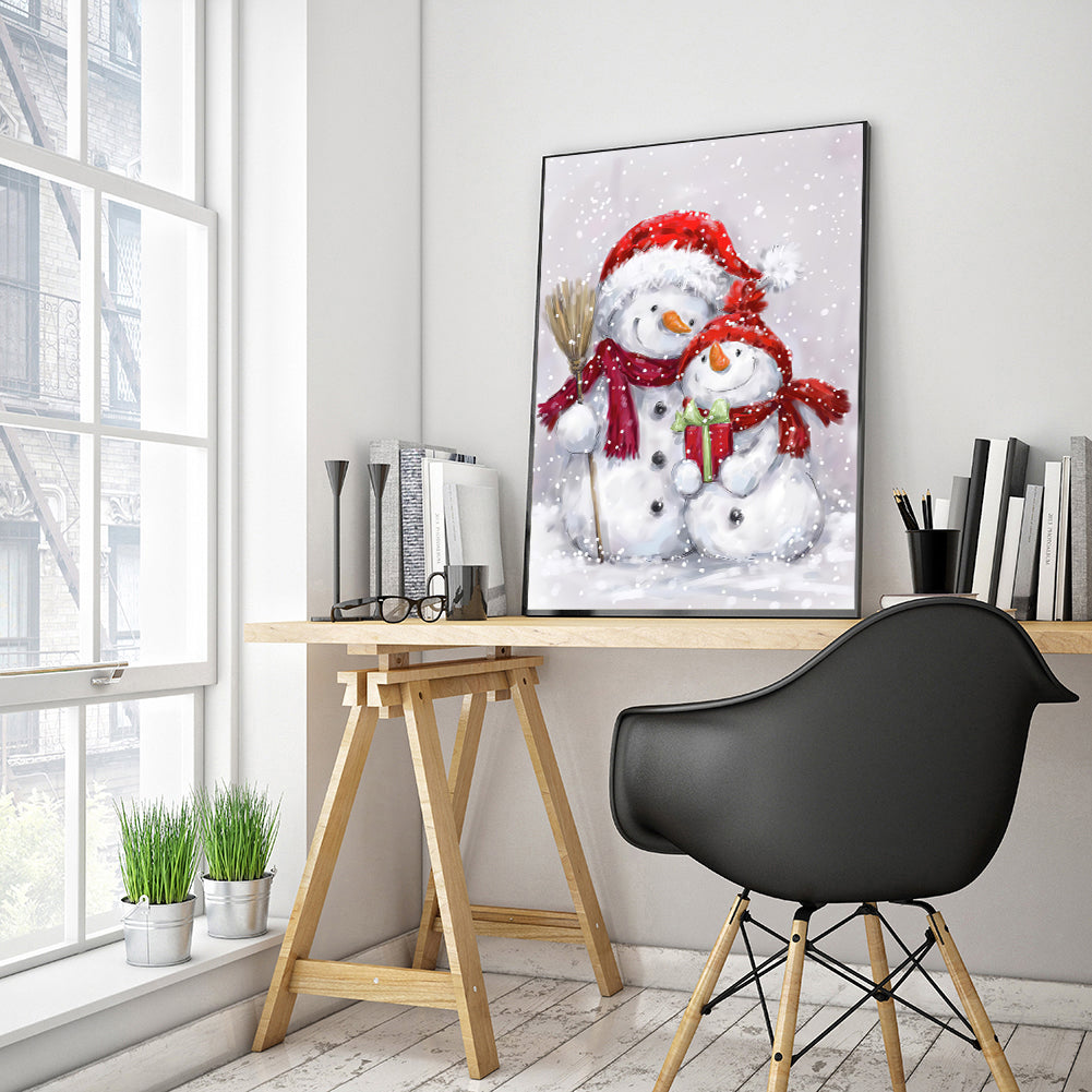 Christmas Snowman - Full Round Drill Diamond Painting 30*40CM