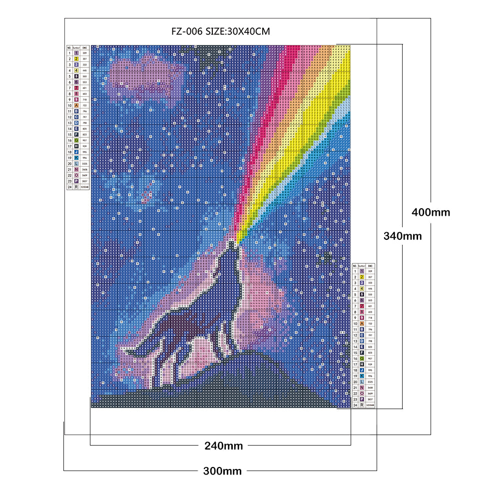 Rainbow Wolf - Square Drill Diamond Painting 30*40CM