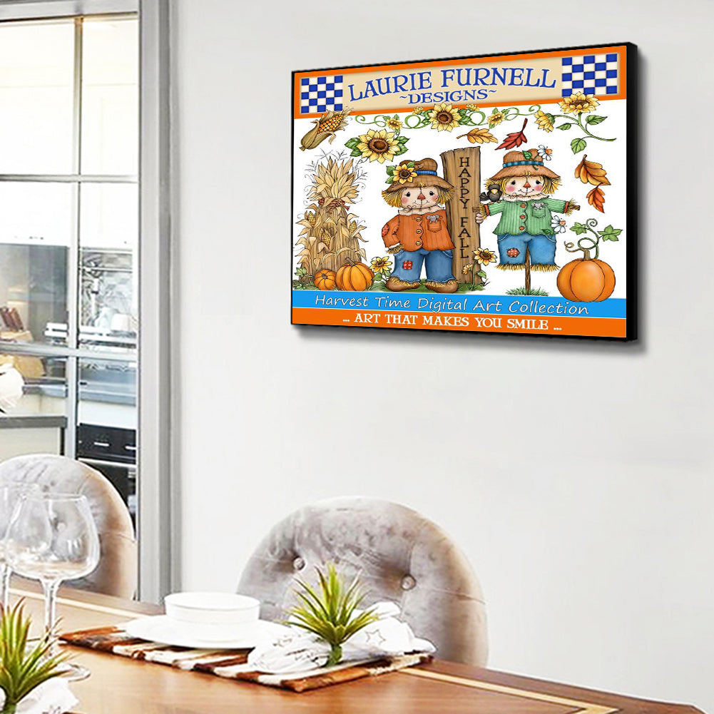 Happy Scarecrow - Full Round Drill Diamond Painting 40*30CM