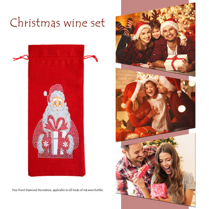 DIY Special Shaped Drill Diamond Painting Christmas Wine Bottle Bags Covers