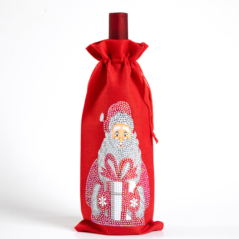 DIY Special Shaped Drill Diamond Painting Christmas Wine Bottle Bags Covers