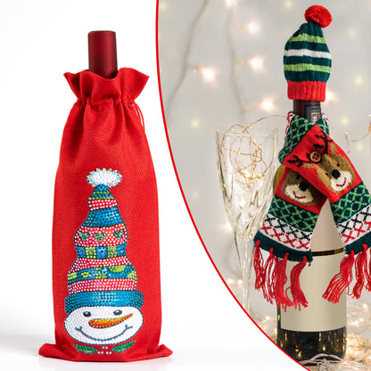 DIY Special Shaped Drill Diamond Painting Christmas Wine Bottle Bags Covers