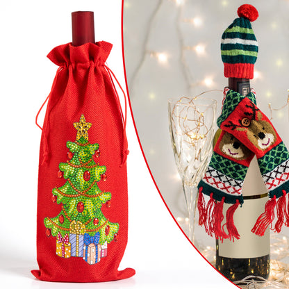 DIY Special Shaped Drill Diamond Painting Christmas Wine Bottle Bags Covers