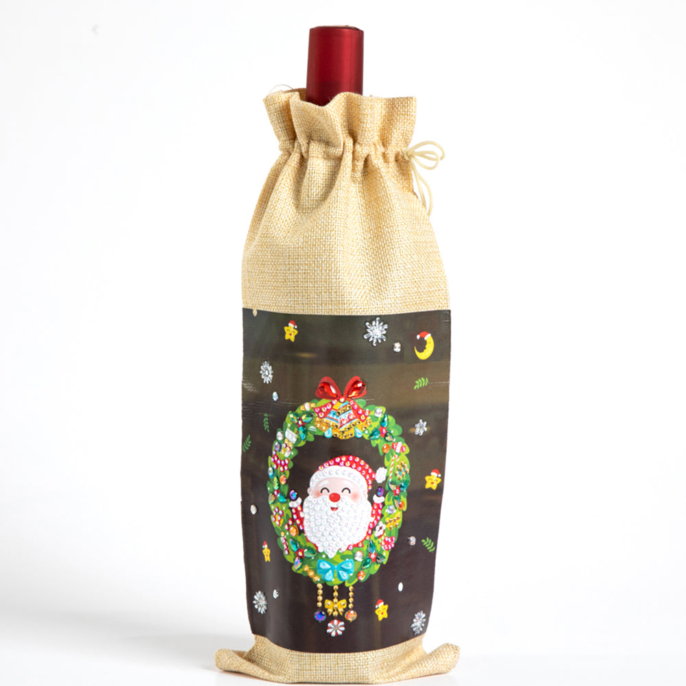 DIY Special Shaped Drill Diamond Painting Christmas Wine Bottle Bags Covers