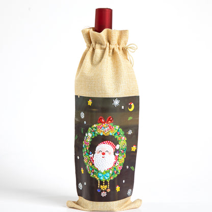 DIY Special Shaped Drill Diamond Painting Christmas Wine Bottle Bags Covers