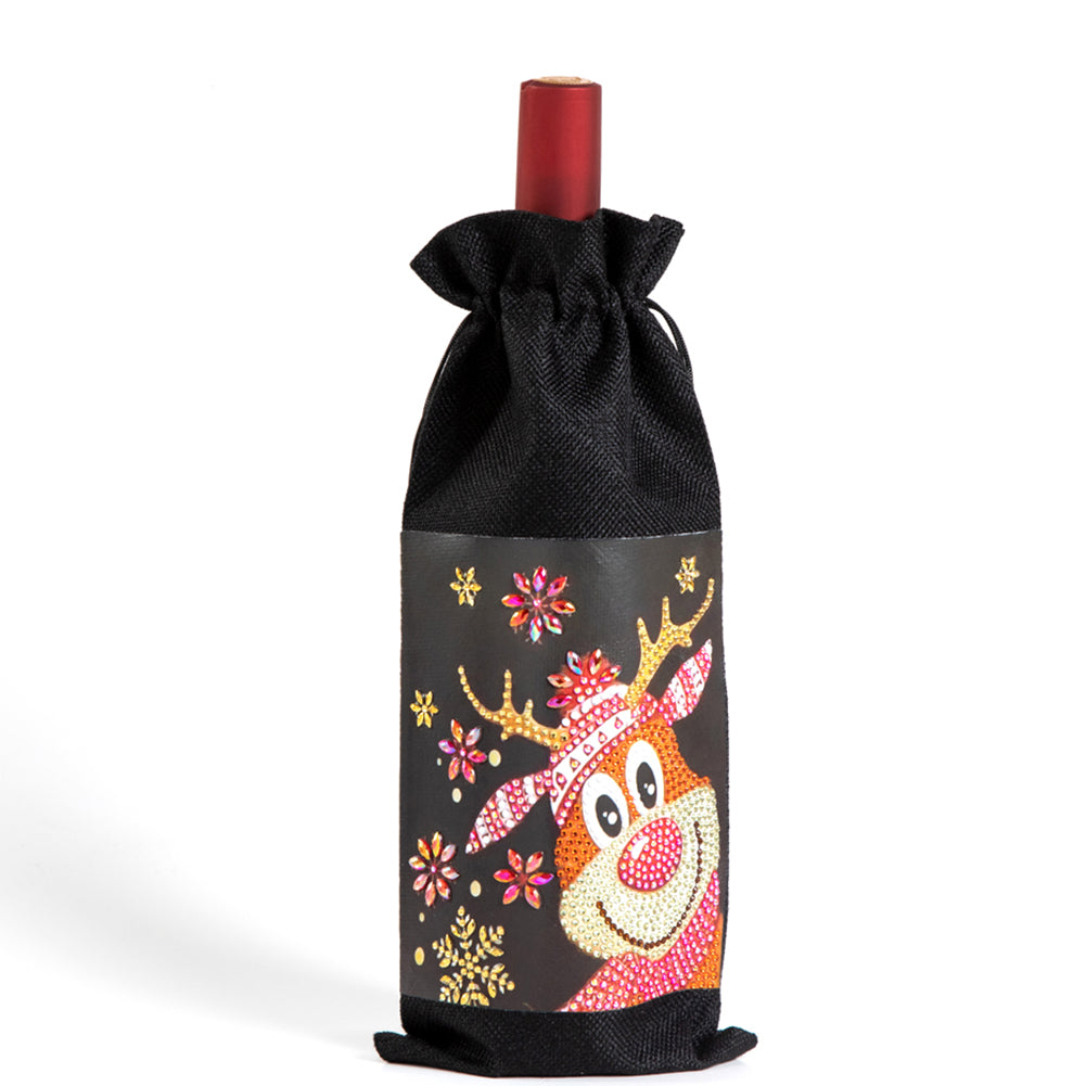 DIY Special Shaped Drill Diamond Painting Christmas Wine Bottle Bags Covers