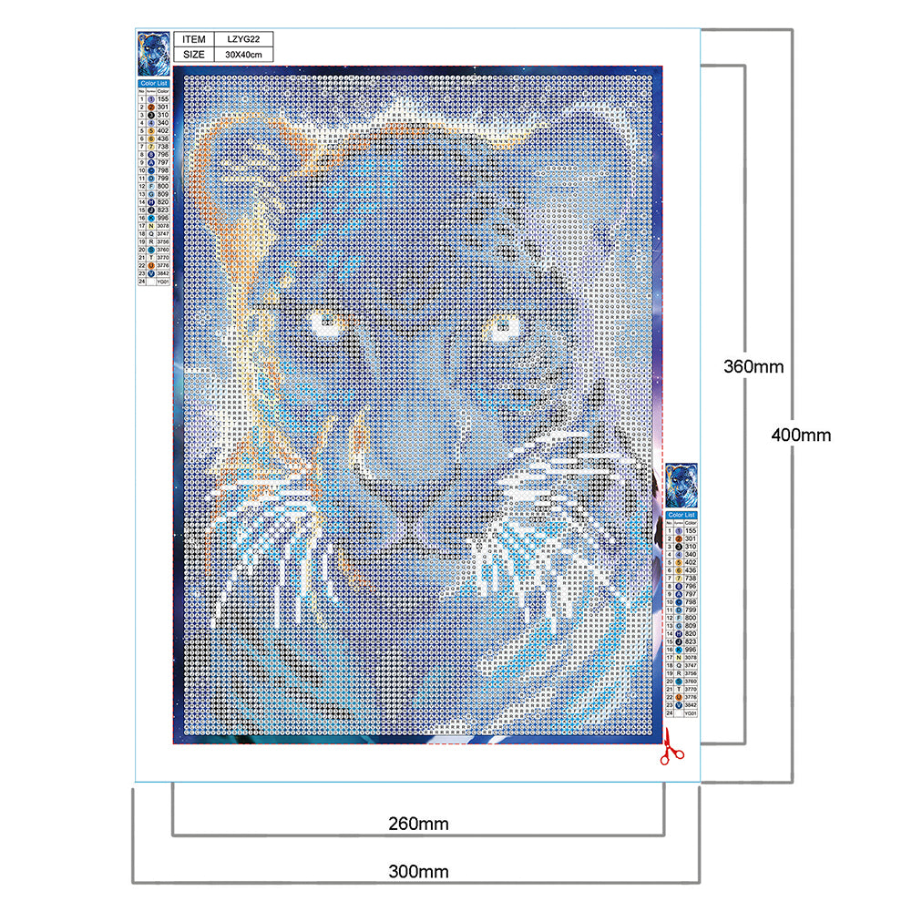 Luminous Tiger - Full Round Drill Diamond Painting 30*40CM