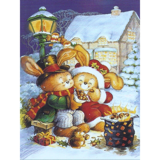 Rabbit Couple - Full Round Drill Diamond Painting 30*40CM