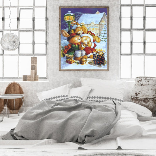 Rabbit Couple - Full Round Drill Diamond Painting 30*40CM