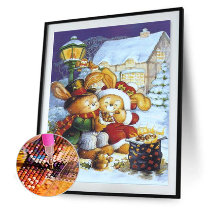 Rabbit Couple - Full Round Drill Diamond Painting 30*40CM