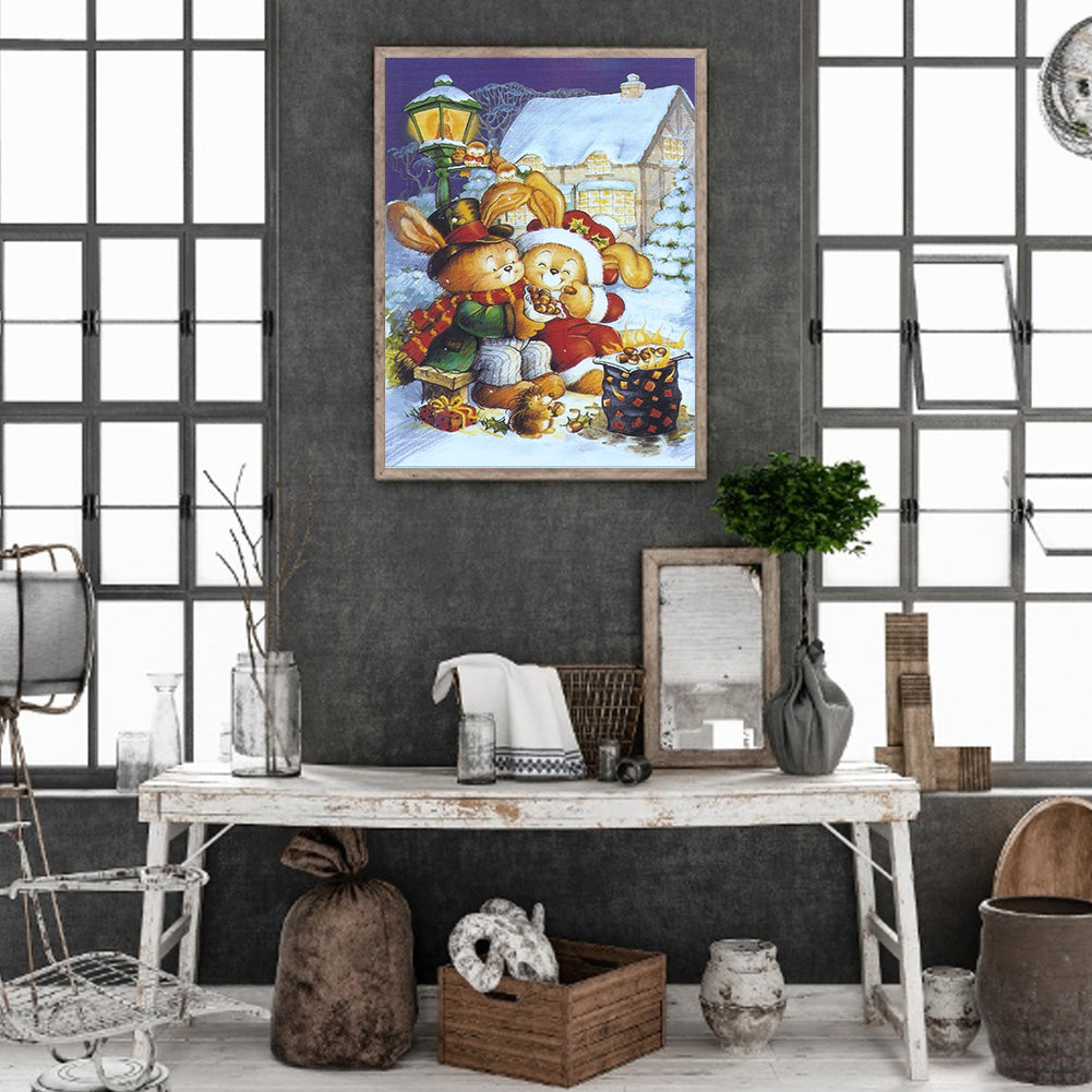 Rabbit Couple - Full Round Drill Diamond Painting 30*40CM