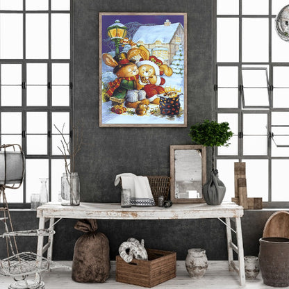 Rabbit Couple - Full Round Drill Diamond Painting 30*40CM