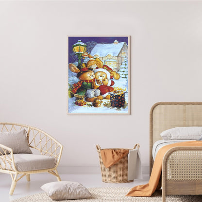 Rabbit Couple - Full Round Drill Diamond Painting 30*40CM