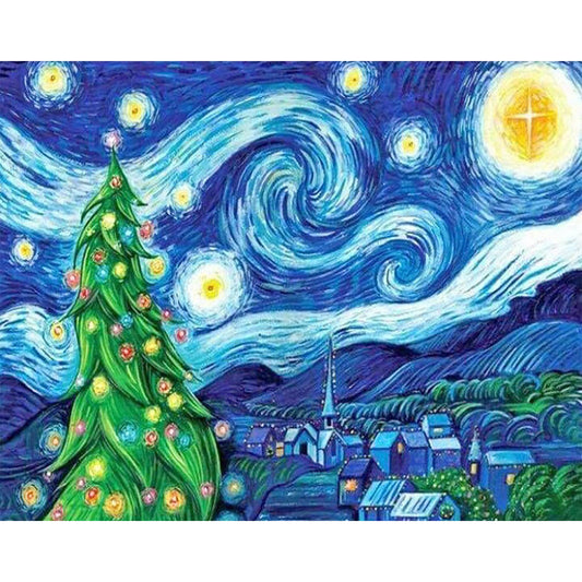 Christmas Night - Full Round Drill Diamond Painting 40*30CM