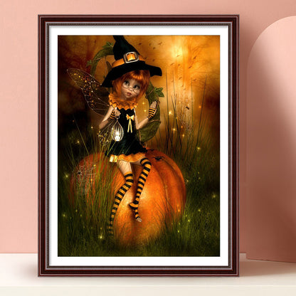 Pumpkin Girl - Full Round Drill Diamond Painting 30*40CM