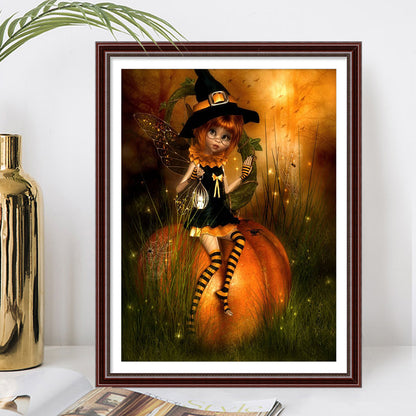 Pumpkin Girl - Full Round Drill Diamond Painting 30*40CM