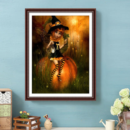 Pumpkin Girl - Full Round Drill Diamond Painting 30*40CM