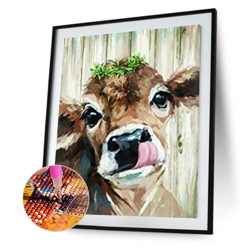 Grazing Cow - Full Round Drill Diamond Painting 30*40CM