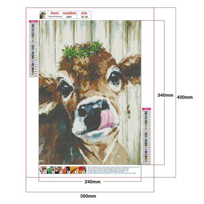 Grazing Cow - Full Round Drill Diamond Painting 30*40CM