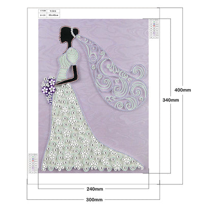 Dress Ladies - Special Shaped Drill Diamond Painting 30*40CM