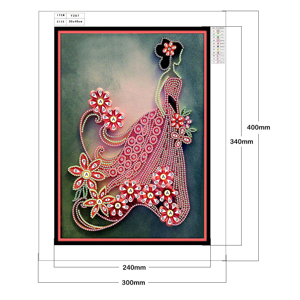 Dress Ladies - Special Shaped Drill Diamond Painting 30*40CM