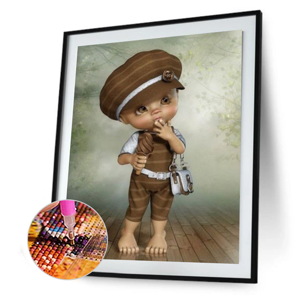 Cartoon Girl - Full Round Drill Diamond Painting 30*40CM