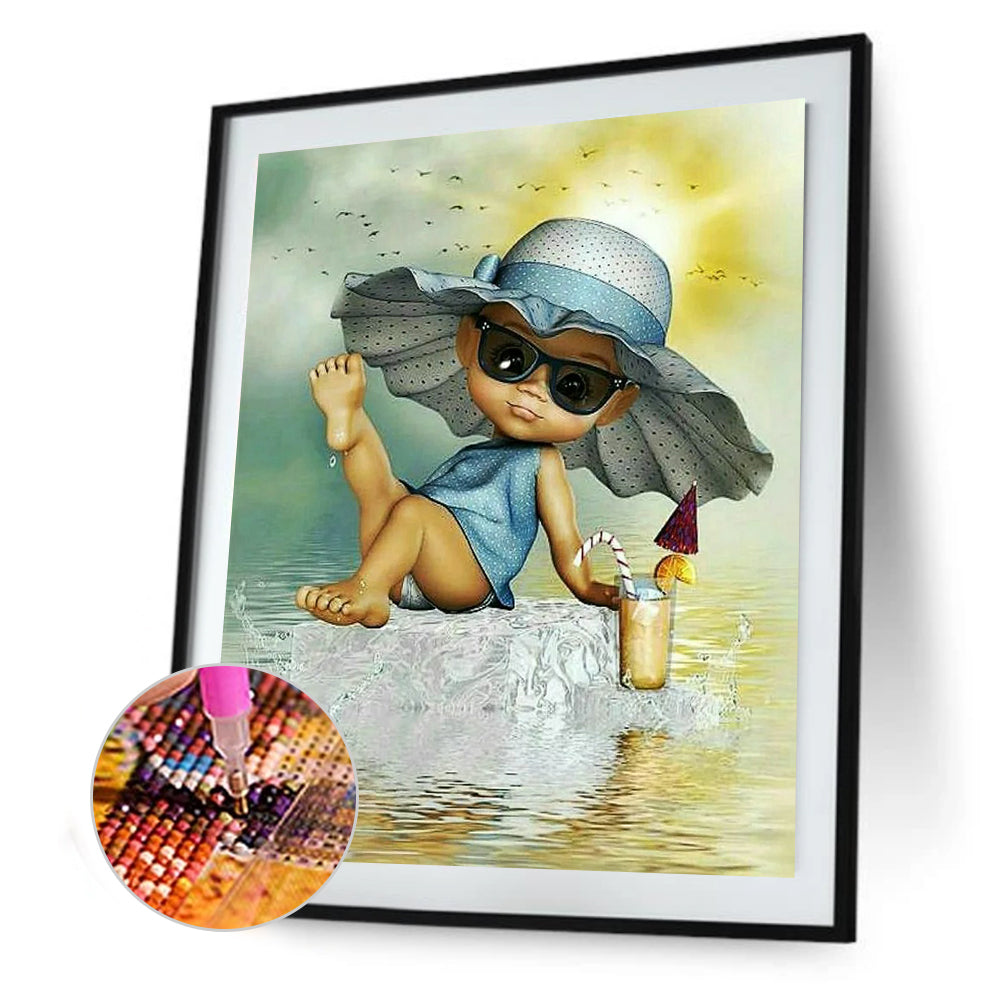 Cartoon Girl - Full Round Drill Diamond Painting 30*40CM