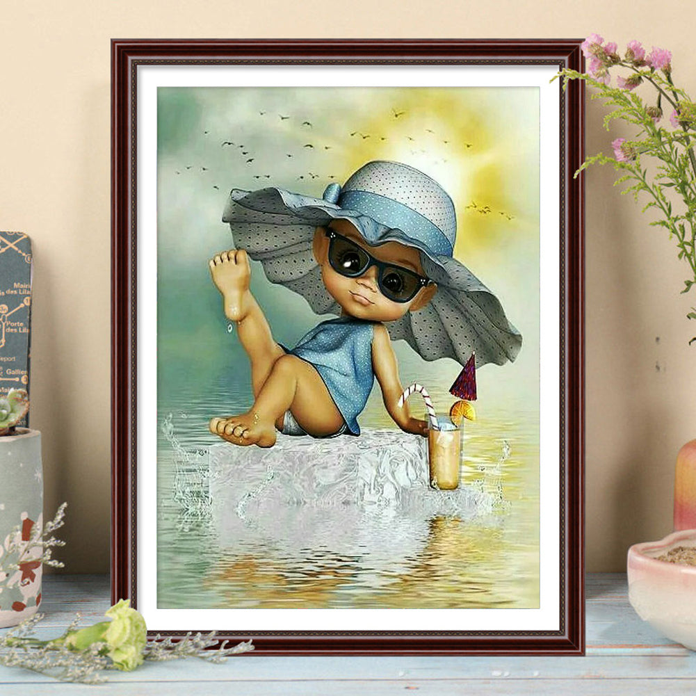 Cartoon Girl - Full Round Drill Diamond Painting 30*40CM