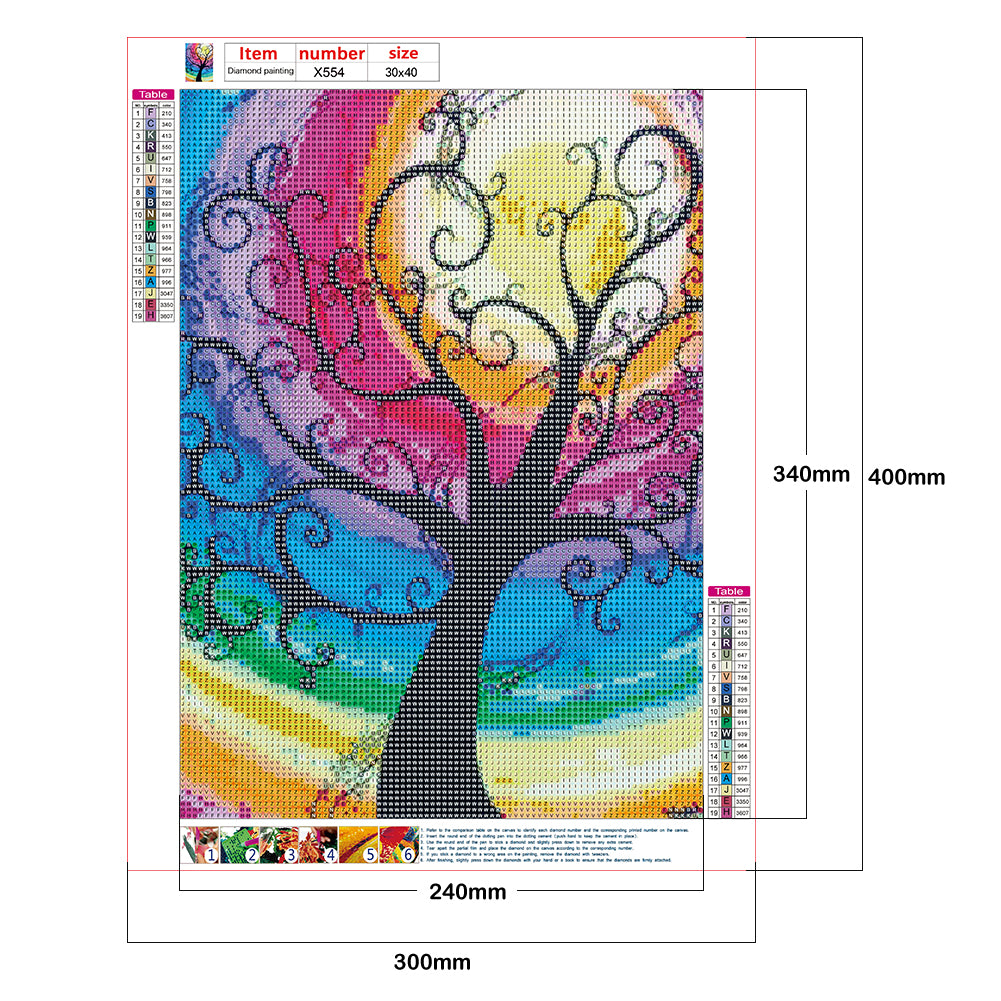 Colorful Tree - Full Round Drill Diamond Painting 30*40CM