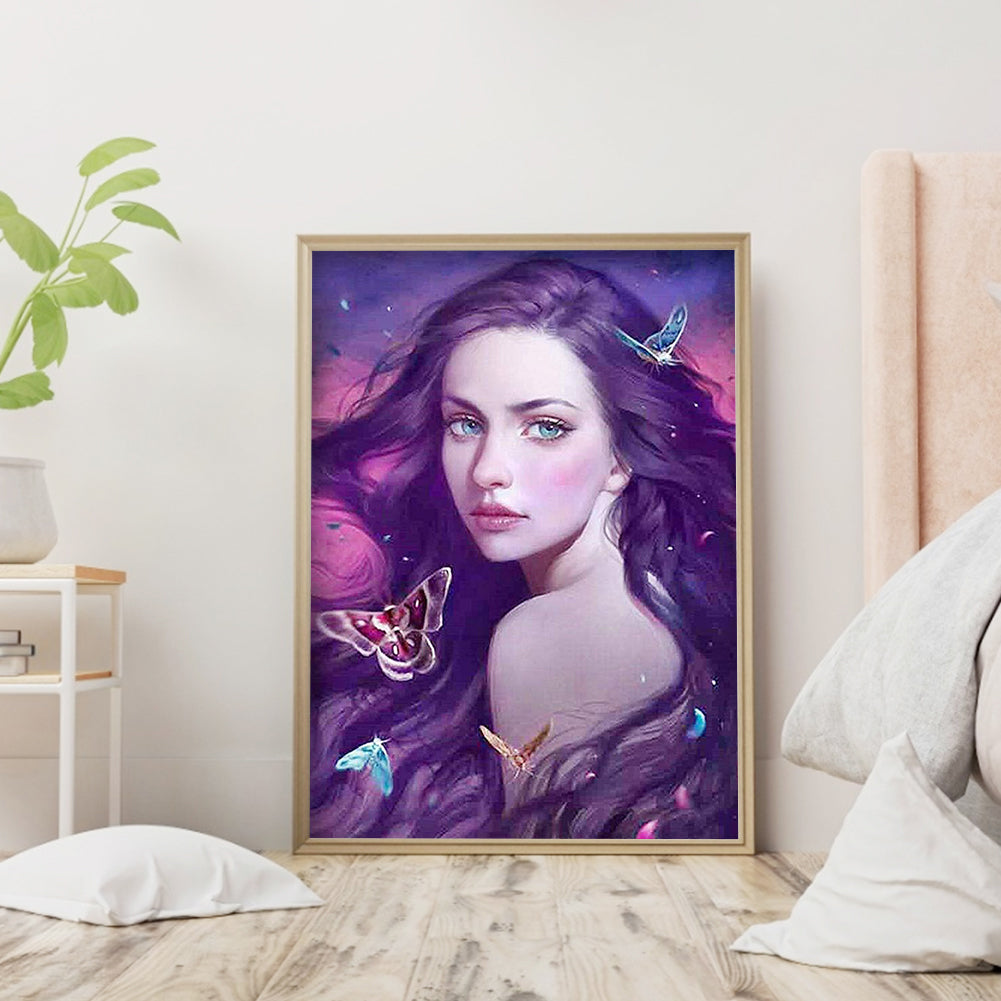 Beautiful Girl - Full Round Drill Diamond Painting 30*40CM