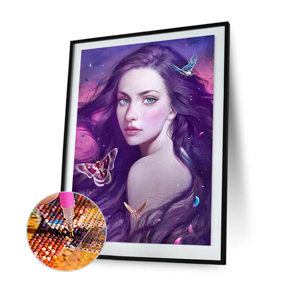 Beautiful Girl - Full Round Drill Diamond Painting 30*40CM