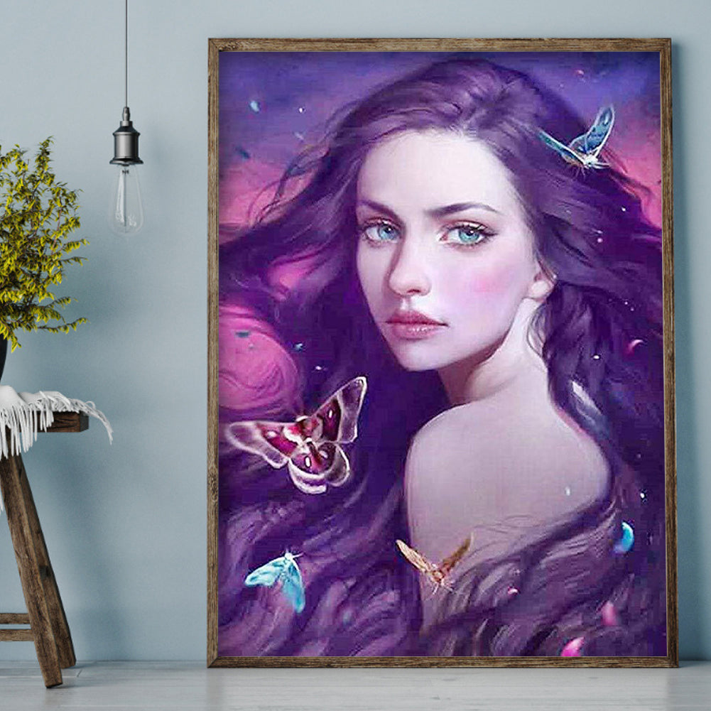 Beautiful Girl - Full Round Drill Diamond Painting 30*40CM