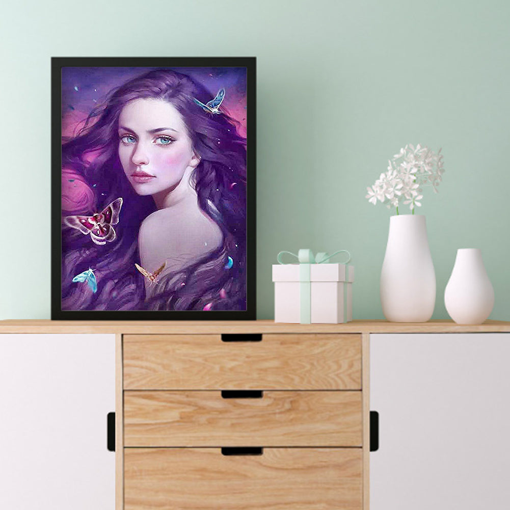 Beautiful Girl - Full Round Drill Diamond Painting 30*40CM