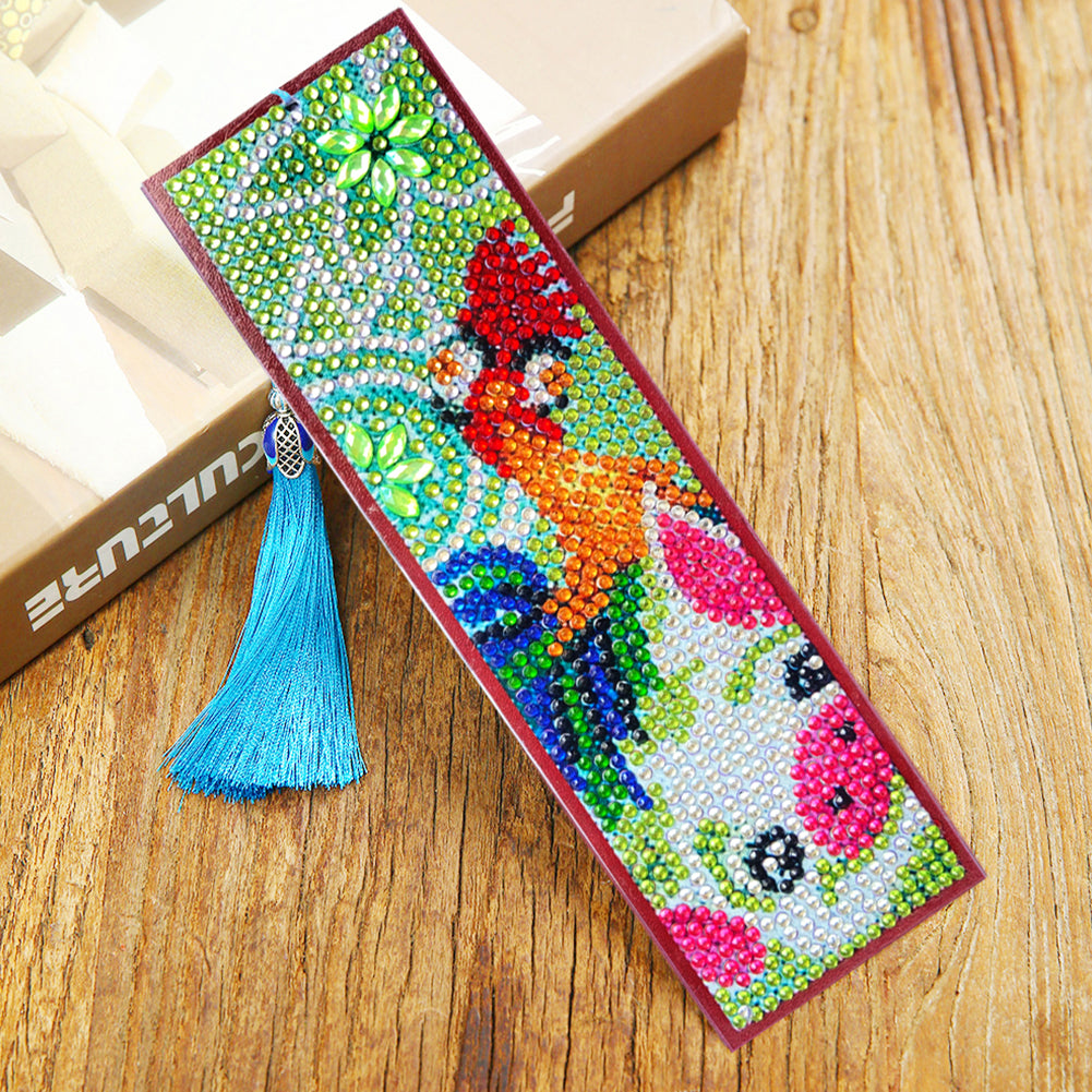 DIY Leather Tassel Bookmark Special Shape Diamond Resin Painting Kit Gifts