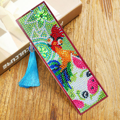 DIY Leather Tassel Bookmark Special Shape Diamond Resin Painting Kit Gifts