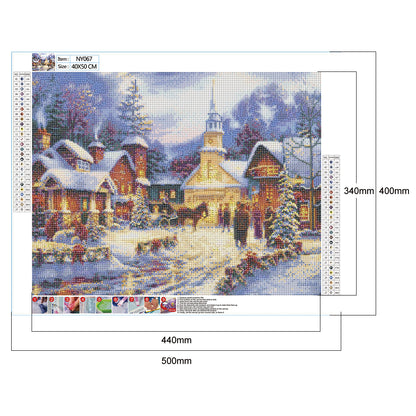 Snow Scene - Full Round Drill Diamond Painting 50*40CM